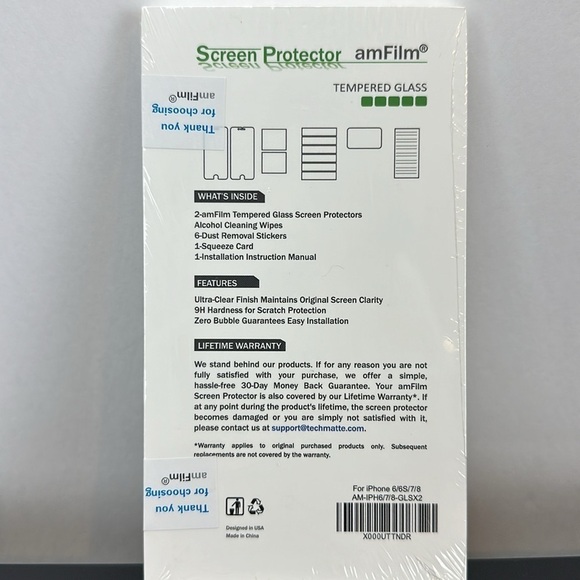 Glass Screen Protector 2-Pack Scratch Resistant 9H Zero Bubble Ultra Clear NIB - Picture 3 of 6